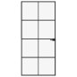 vidaXL Puerta de interior vidrio templado y aluminio negro 93x201,5 cm vidaXL Puerta de interior vidrio templado y aluminio negro 93x201,5 cm