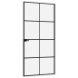 vidaXL Puerta de interior vidrio templado y aluminio negro 93x201,5 cm vidaXL Puerta de interior vidrio templado y aluminio negro 93x201,5 cm