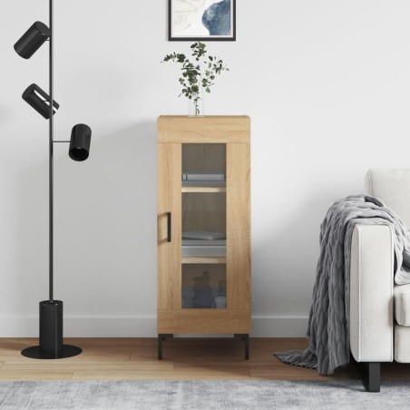 vidaXL Aparador madera contrachapada color roble Sonoma 34,5x34x90 cm