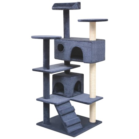 vidaXL Rascador para gatos poste rascador de sisal 125 cm azul oscuro
