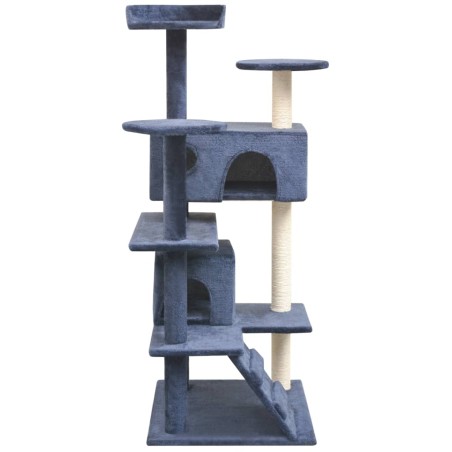 vidaXL Rascador para gatos poste rascador de sisal 125 cm azul oscuro