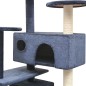 vidaXL Rascador para gatos poste rascador de sisal 125 cm azul oscuro