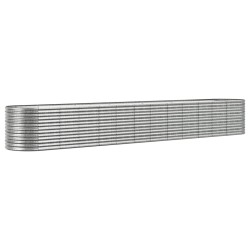 vidaXL Jardinera arriate acero recubrimiento polvo plata 512x80x68 cm