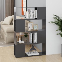 vidaXL Librería separador madera contrachapada gris 80x24x124,5 cm