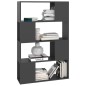 vidaXL Librería separador madera contrachapada gris 80x24x124,5 cm vidaXL Librería separador madera contrachapada gris 80x24x124,5 cm