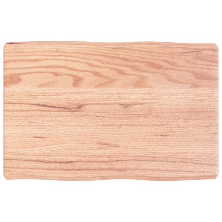 vidaXL Tablero mesa madera tratada borde natural marrón 60x40x(2-6) cm
