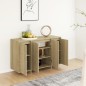 vidaXL Aparador de madera contrachapada roble Sonoma 120x41x75 cm