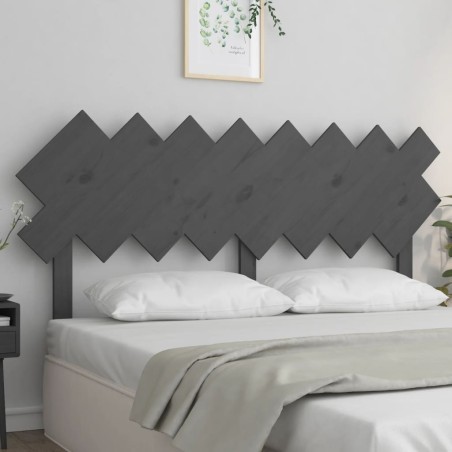 vidaXL Cabecero de cama madera maciza de pino gris 159,5x3x80,5 cm