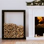 vidaXL Estante para leña madera maciza de pino negro 80x25x100 cm vidaXL Estante para leña madera maciza de pino negro 80x25x100 cm