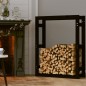 vidaXL Estante para leña madera maciza de pino negro 80x25x100 cm vidaXL Estante para leña madera maciza de pino negro 80x25x100 cm