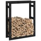 vidaXL Estante para leña madera maciza de pino negro 80x25x100 cm vidaXL Estante para leña madera maciza de pino negro 80x25x100 cm