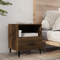 vidaXL Mesita de noche madera contrachapada color roble marrón