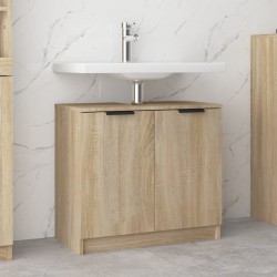 vidaXL Armario de baño contrachapado roble Sonoma 64,5x33,5x59 cm