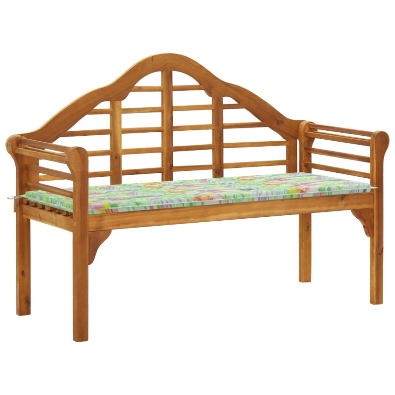 vidaXL Banco de jardín queen con cojín madera maciza de acacia 135 cm vidaXL Banco de jardín queen con cojín madera maciza de acacia 135 cm
