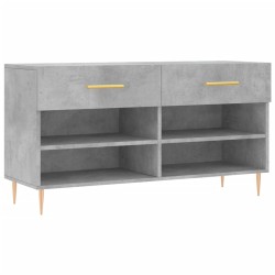 vidaXL Banco zapatero madera de ingeniería gris hormigón 102x35x55 cm