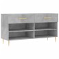 vidaXL Banco zapatero madera de ingeniería gris hormigón 102x35x55 cm