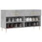 vidaXL Banco zapatero madera de ingeniería gris hormigón 102x35x55 cm
