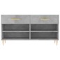 vidaXL Banco zapatero madera de ingeniería gris hormigón 102x35x55 cm