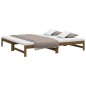 vidaXL Sofá cama extraíble madera de pino marrón miel 2x(80x200) cm
