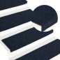 vidaXL Alfombrilla de escaleras 15 uds tela punzonada azul 65x21x4 cm vidaXL Alfombrilla de escaleras 15 uds tela punzonada azul 65x21x4 cm