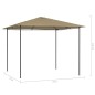 vidaXL Cenador gris taupé 3x3x2,6 m 160 g/m² vidaXL Cenador gris taupé 3x3x2,6 m 160 g/m²