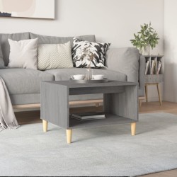vidaXL Mesa de centro madera contrachapada gris hormigón 60x50x40 cm