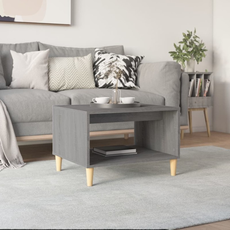 vidaXL Mesa de centro madera contrachapada gris hormigón 60x50x40 cm vidaXL Mesa de centro madera contrachapada gris hormigón 60x50x40 cm