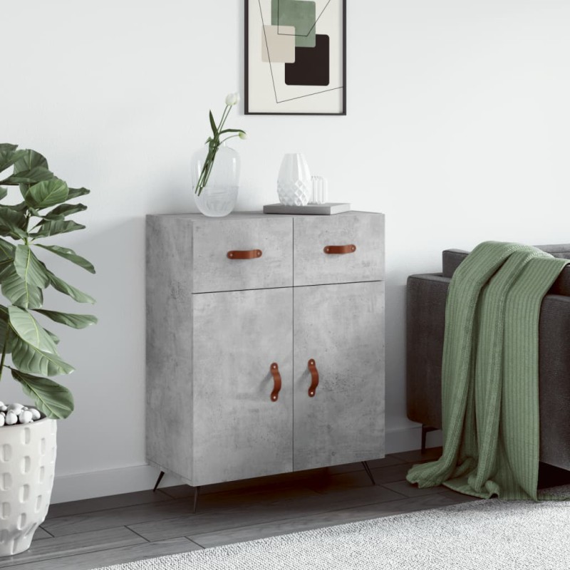 vidaXL Aparador de madera de ingeniería gris hormigón 69,5x34x90 cm vidaXL Aparador de madera de ingeniería gris hormigón 69,5x34x90 cm