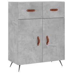 vidaXL Aparador de madera de ingeniería gris hormigón 69,5x34x90 cm