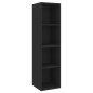 vidaXL Mueble TV pared madera contrachapada negro 37x37x142,5 cm