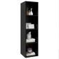 vidaXL Mueble TV pared madera contrachapada negro 37x37x142,5 cm