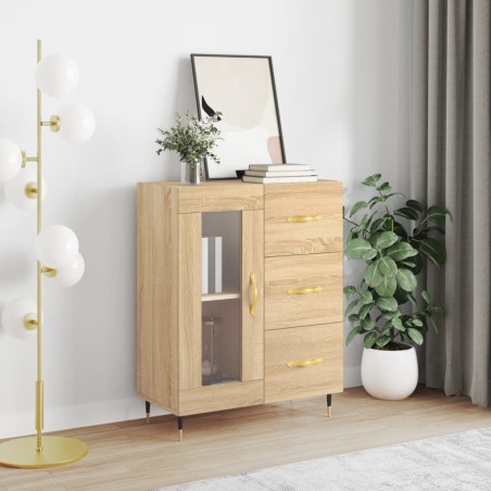 vidaXL Aparador de madera de ingeniería roble Sonoma 69,5x34x90 cm