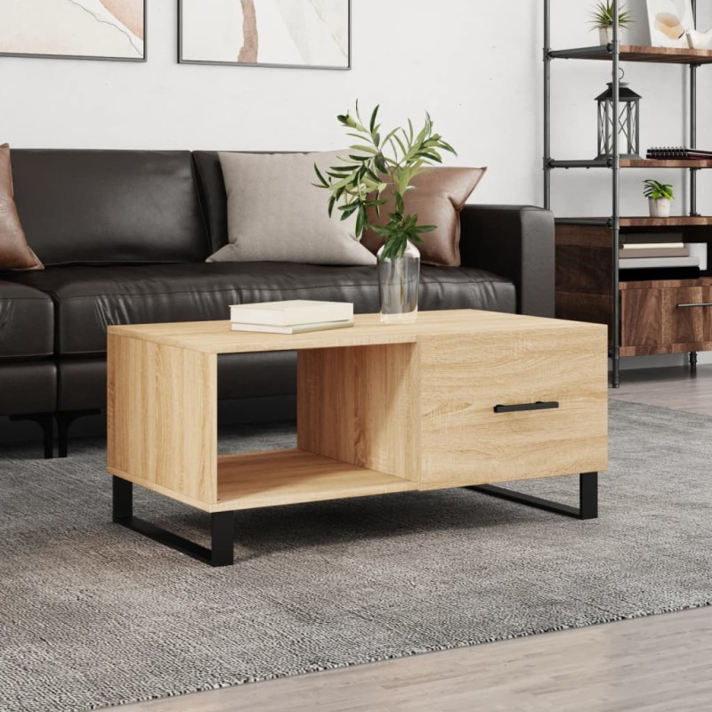 vidaXL Mesa de centro madera contrachapada roble Sonoma 90x50x40 cm vidaXL Mesa de centro madera contrachapada roble Sonoma 90x50x40 cm