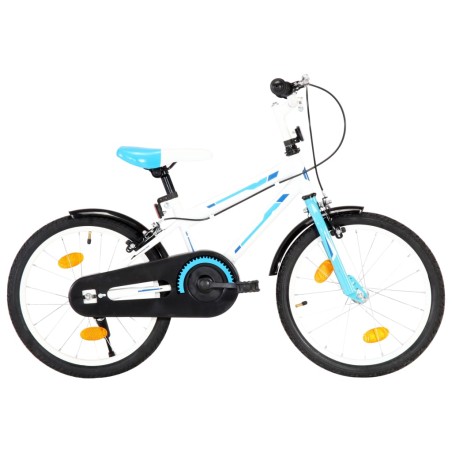 vidaXL Bicicleta para niños 18 pulgadas azul y blanco 