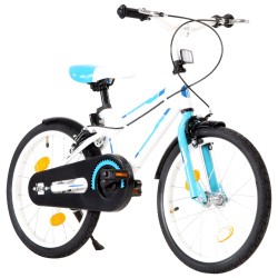 vidaXL Bicicleta para niños 18 pulgadas azul y blanco 