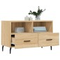 vidaXL Mueble para TV madera contrachapada roble ahumado 80x36x50 cm vidaXL Mueble para TV madera contrachapada roble ahumado 80x36x50 cm
