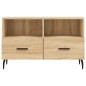 vidaXL Mueble para TV madera contrachapada roble ahumado 80x36x50 cm vidaXL Mueble para TV madera contrachapada roble ahumado 80x36x50 cm