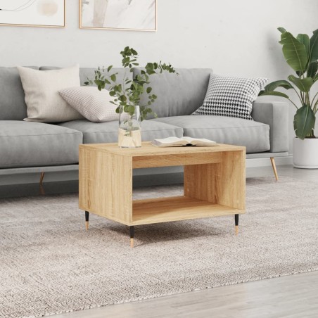 vidaXL Mesa de centro madera de ingeniería roble Sonoma 60x50x40 cm