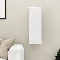 vidaXL Mueble TV madera contrachapada blanco brillante 30,5x30x90 cm
