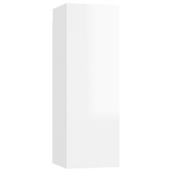 vidaXL Mueble TV madera contrachapada blanco brillante 30,5x30x90 cm