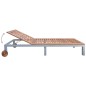 vidaXL Tumbona con cojín madera maciza de acacia y acero galvanizado vidaXL Tumbona con cojín madera maciza de acacia y acero galvanizado