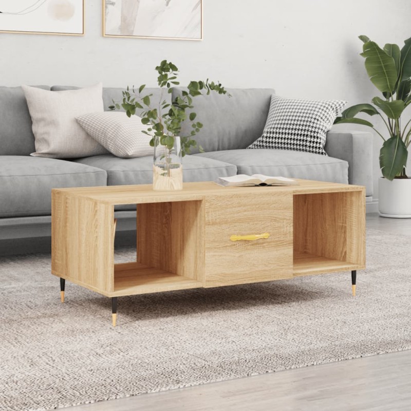vidaXL Mesa de centro madera contrachapada roble Sonoma 102x50x40 cm vidaXL Mesa de centro madera contrachapada roble Sonoma 102x50x40 cm