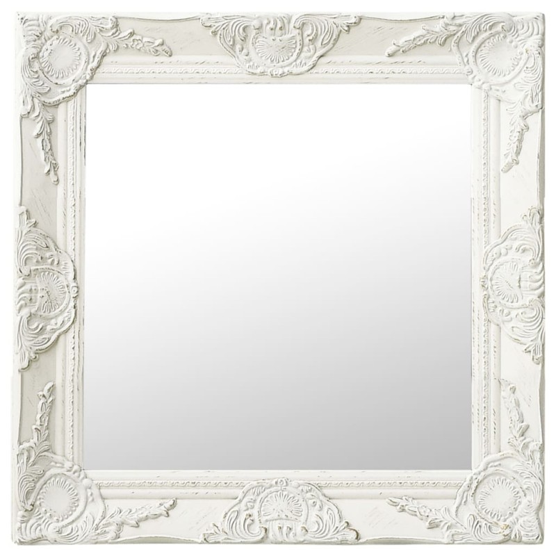 vidaXL Espejo de pared estilo barroco blanco 50x50 cm vidaXL Espejo de pared estilo barroco blanco 50x50 cm