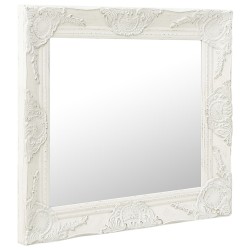 vidaXL Espejo de pared estilo barroco blanco 50x50 cm