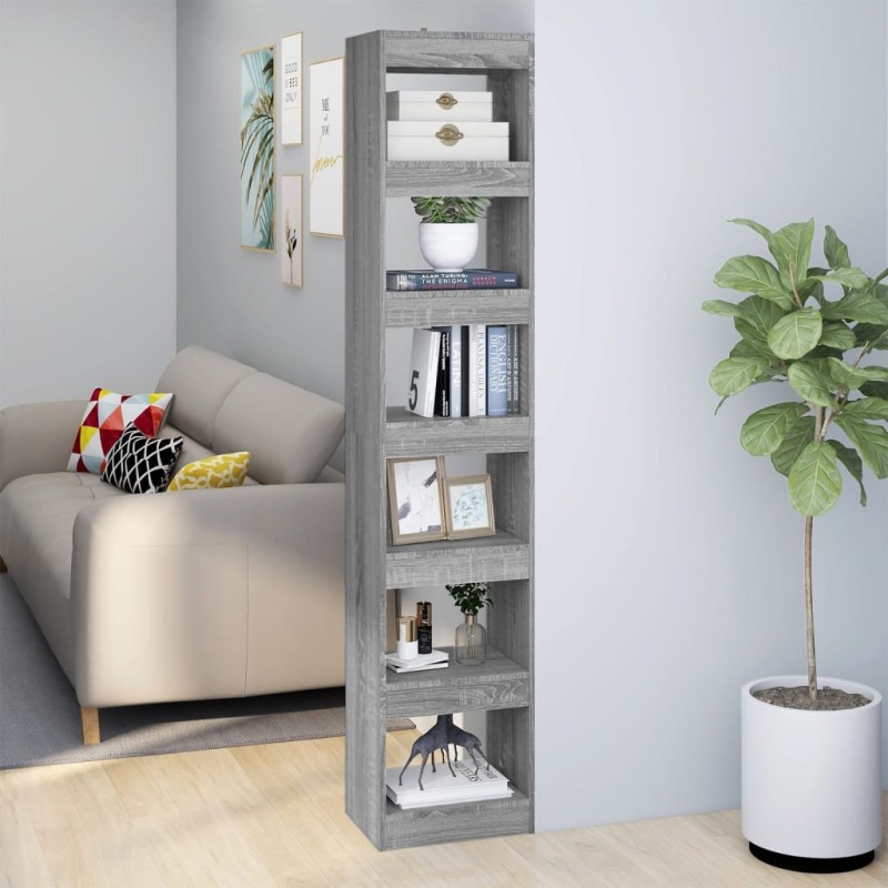 vidaXL Estantería/divisor de espacios gris Sonoma 40x30x198 cm vidaXL Estantería/divisor de espacios gris Sonoma 40x30x198 cm