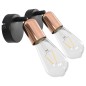 vidaXL Lámpara de focos 2 piezas negro y cobre E27 vidaXL Lámpara de focos 2 piezas negro y cobre E27