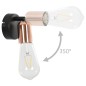 vidaXL Lámpara de focos 2 piezas negro y cobre E27 vidaXL Lámpara de focos 2 piezas negro y cobre E27