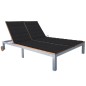 vidaXL Tumbona 2 personas con cojín madera maciza de acacia y acero vidaXL Tumbona 2 personas con cojín madera maciza de acacia y acero