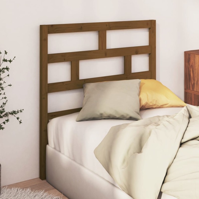 vidaXL Cabecero de cama madera maciza de pino marrón miel 81x4x100 cm vidaXL Cabecero de cama madera maciza de pino marrón miel 81x4x100 cm
