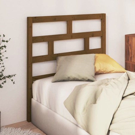 vidaXL Cabecero de cama madera maciza de pino marrón miel 81x4x100 cm